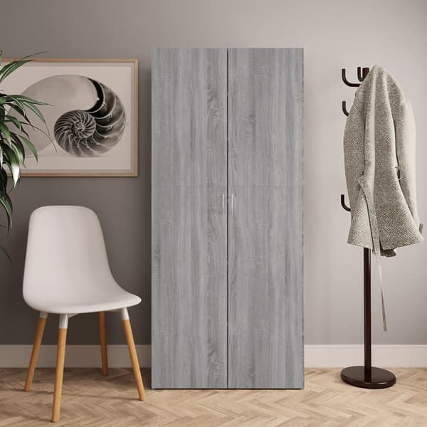 vidaXL Kenkäkaappi harmaa Sonoma 80x35,5x180 cm tekninen puu