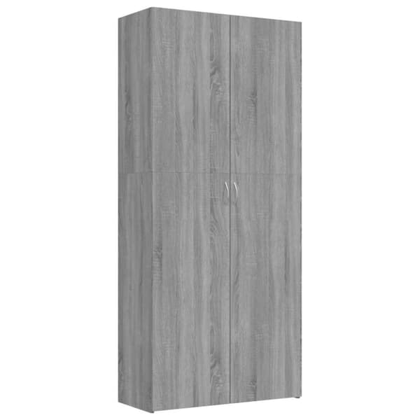 vidaXL Kenkäkaappi harmaa Sonoma 80x35,5x180 cm tekninen puu