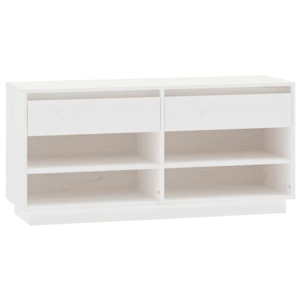 vidaXL Skoskåp vit 110x34x52 cm massiv furu