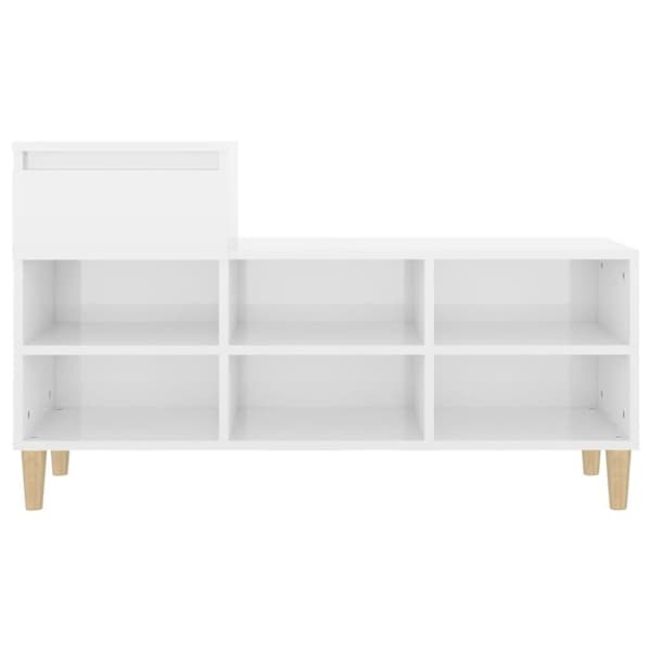 vidaXL Skoskåp vit högglans 102x36x60 cm konstruerat trä
