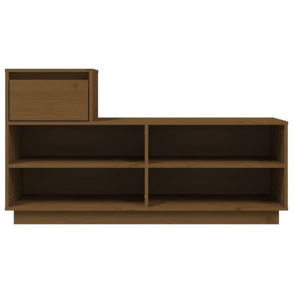 vidaXL Skoskåp honungsbrun 110x34x61 cm massiv furu