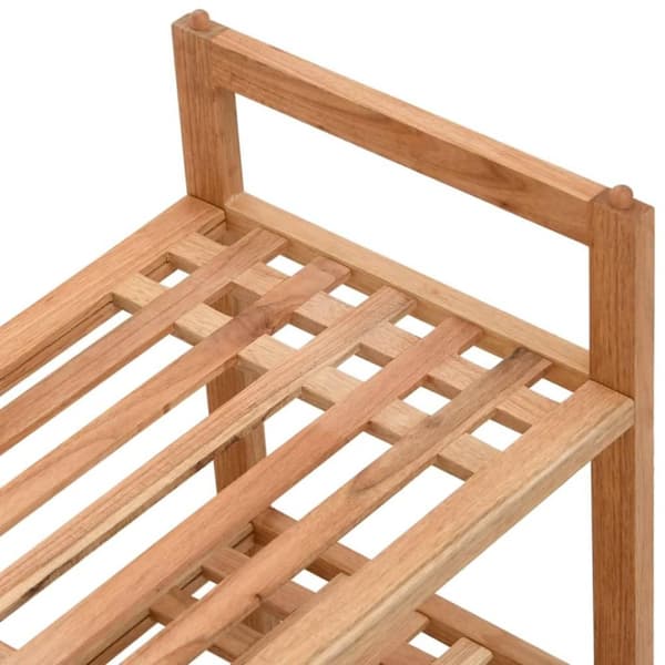 vidaXL skoreol 69x27x41 cm massivt træ valnød
