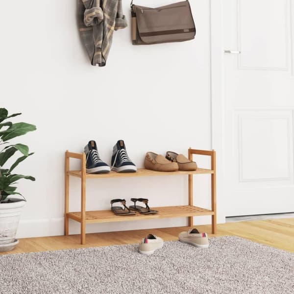 vidaXL skoreol 69x27x41 cm massivt træ valnød