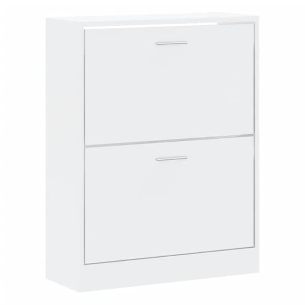 vidaXL Skoskåp vit högglans 63x24x81 cm konstruerat trä