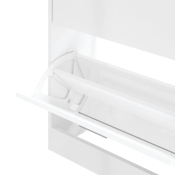 vidaXL Skoskåp vit högglans 63x24x81 cm konstruerat trä