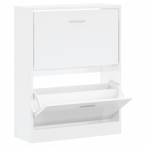 vidaXL Skoskåp vit högglans 63x24x81 cm konstruerat trä