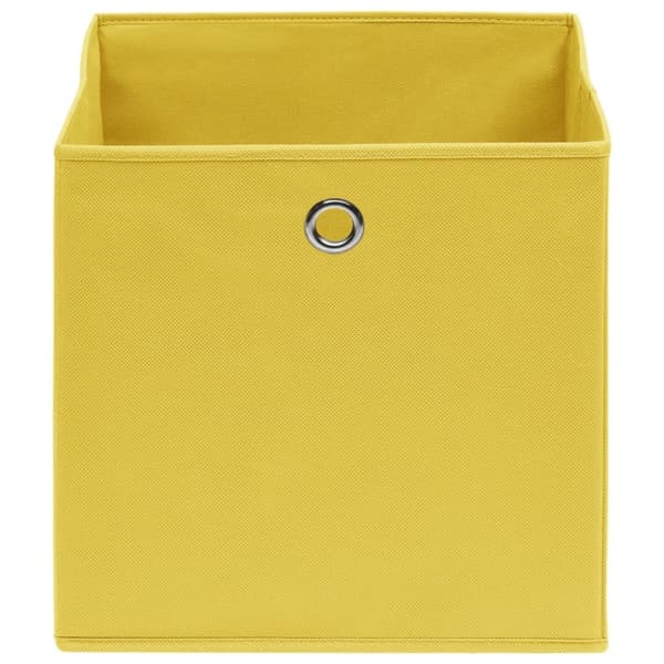 vidaXL Oppbevaringsbokser 4 stk uvevd stoff 28x28x28 cm gul