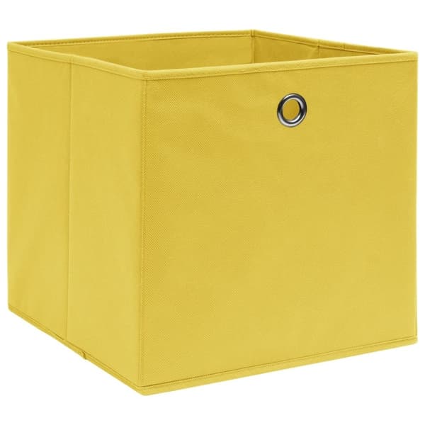 vidaXL opbevaringskasser 4 stk. ikke-vævet stof 28x28x28 cm gul