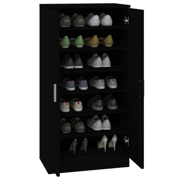 vidaXL Skoskap svart 55x35x108 cm konstruert tre
