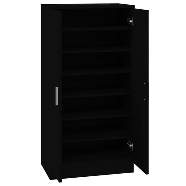 vidaXL Skoskap svart 55x35x108 cm konstruert tre