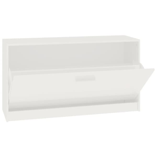 vidaXL skobænk 80x24x45 cm konstrueret træ hvid højglans