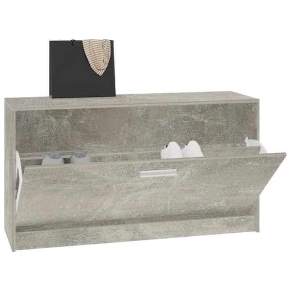 vidaXL skobænk 80x24x45 cm konstrueret træ betongrå