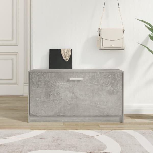 vidaXL skobænk 80x24x45 cm konstrueret træ betongrå