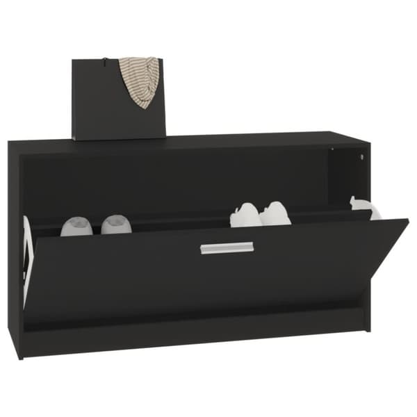 vidaXL skobænk 80x24x45 cm konstrueret træ sort