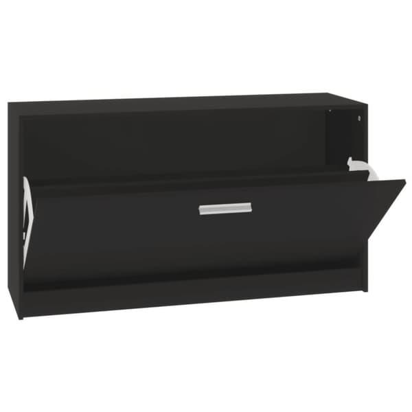 vidaXL skobænk 80x24x45 cm konstrueret træ sort