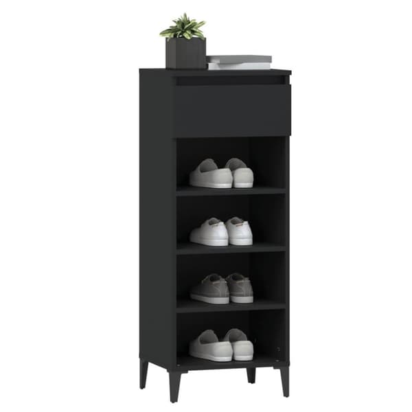 vidaXL skoreol 40x36x105 cm konstrueret træ sort
