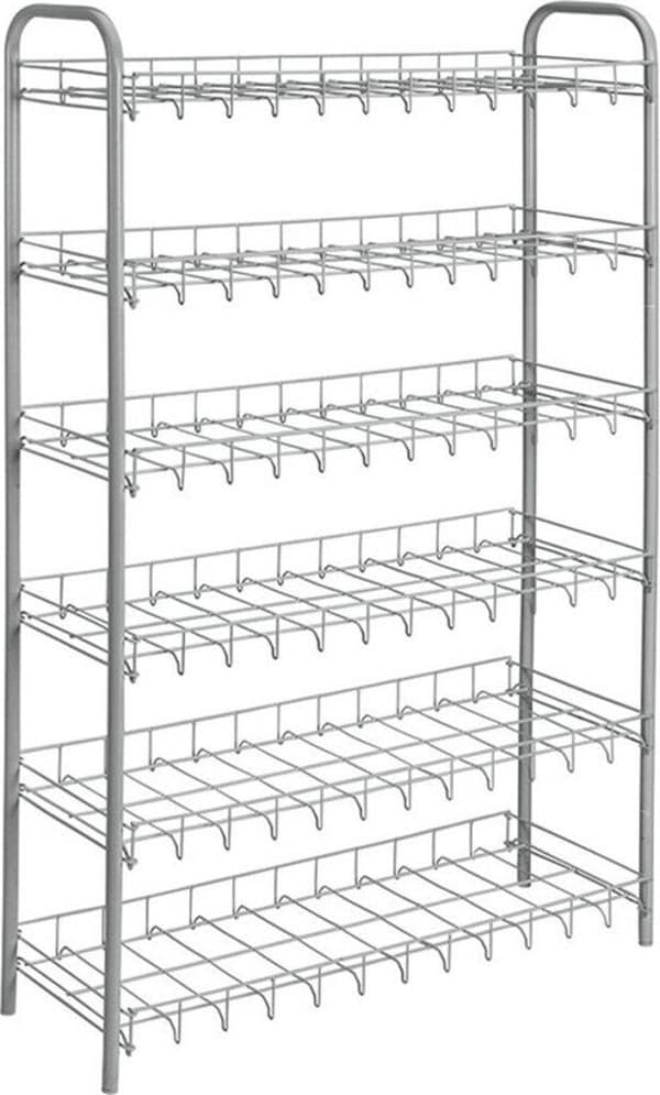 Tomado Metaltex kenkäteline 6 kenkäteline hopea 64x23x104 cm 6 kerrosta