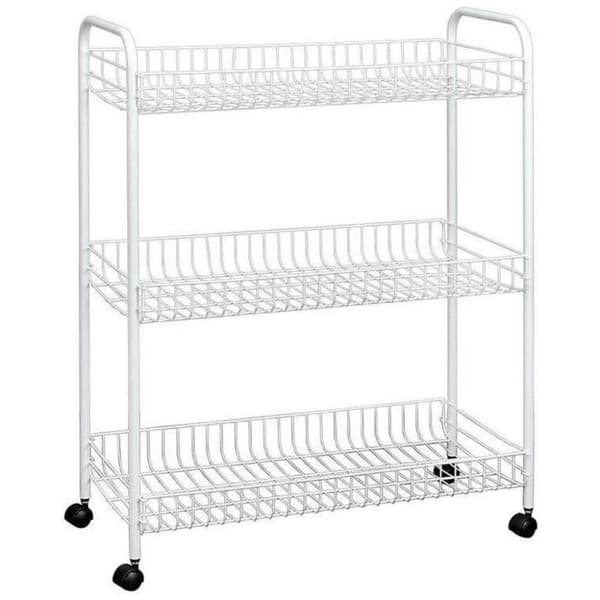 Tomado-Metaltex Grande opbevaringsstativ på hjul 64x31x84 cm Hvid
