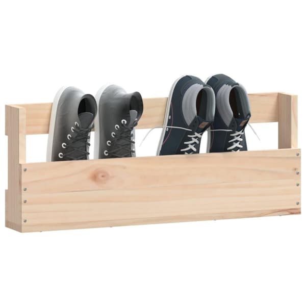 vidaXL Veggmonterte skohyller 2 stk 59x9x23 cm heltre furu
