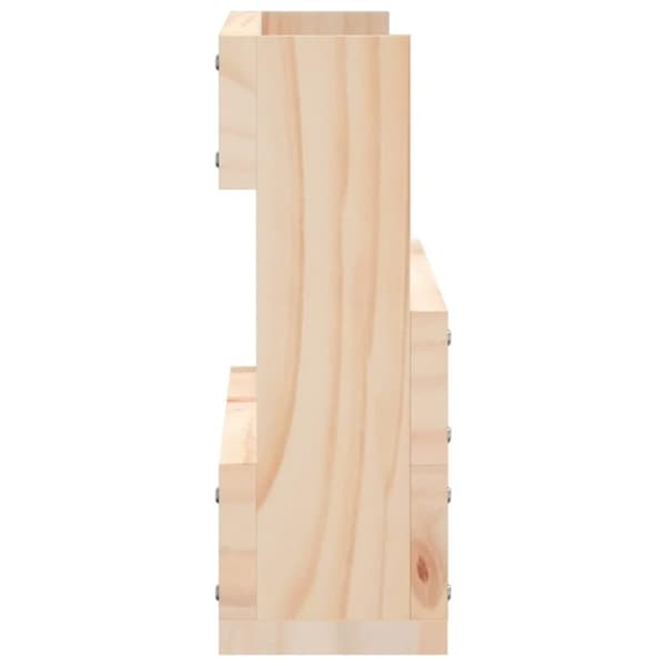 vidaXL Veggmonterte skohyller 2 stk 59x9x23 cm heltre furu