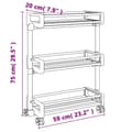 Miniatyrbilde 5 av 6: vidaXL Oppbevaringsvogn 59x20x75 cm aluminium