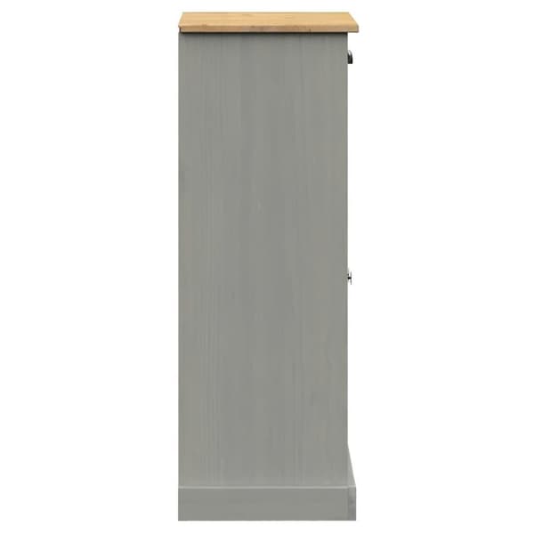 vidaXL skoskab VIGO 60x35x96 cm massivt fyrretræ grå