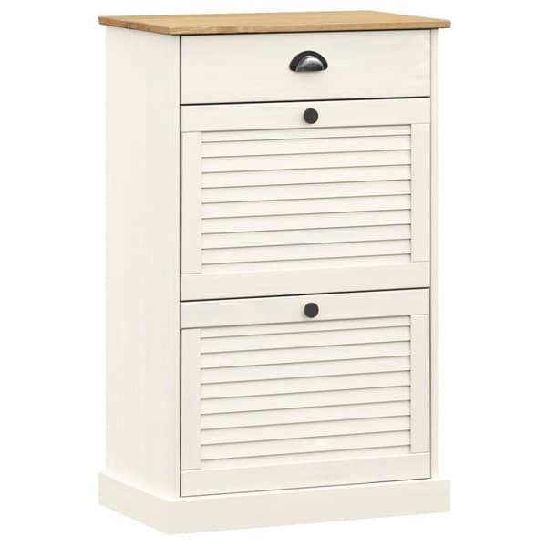 vidaXL Skoskåp VIGO 60x35x96 cm vit massiv furu