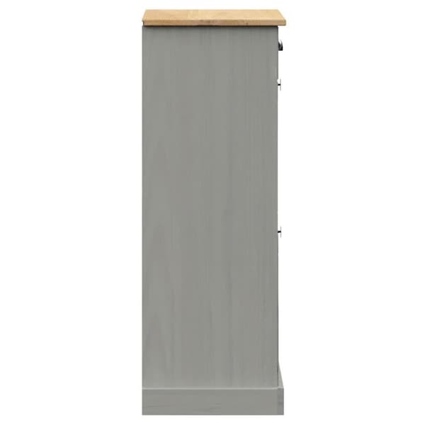 vidaXL skoskab VIGO 60x35x96 cm massivt fyrretræ grå