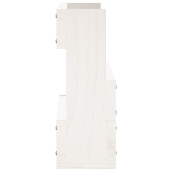 vidaXL Veggmonterte skohyller 2 stk hvit 59x9x23 cm heltre furu