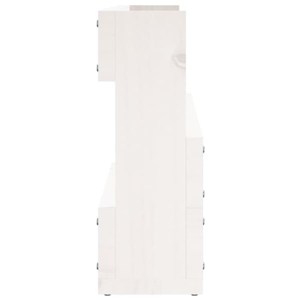 vidaXL Veggmonterte skohyller 2 stk hvit 110 x 9 x 23 cm heltre furu