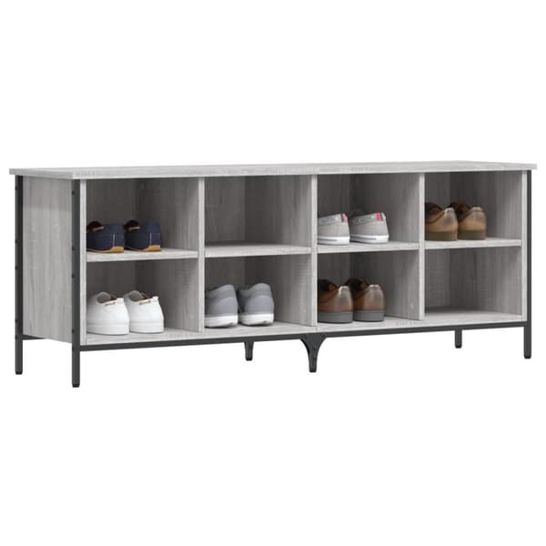 vidaXL Skoskap grå sonoma 131x35x50 cm konstruert tre