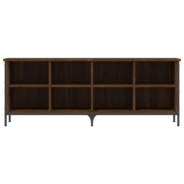 vidaXL skoskab 131x35x50 cm konstrueret træ brun egetræ