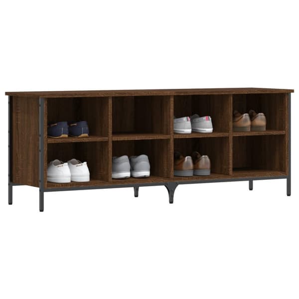 vidaXL Skoskap brun eik 131x35x50 cm konstruert tre