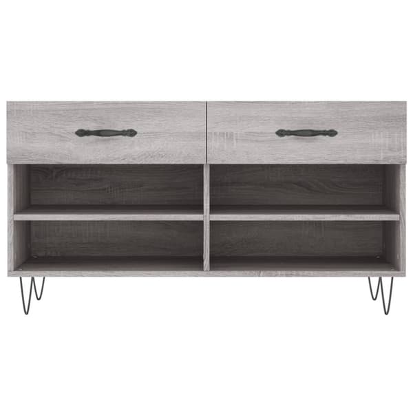 vidaXL Skoskap grå sonoma 102x35x55 cm konstruert tre