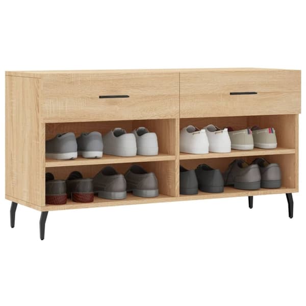 vidaXL Skoskap sonoma eik 102x35x55 cm konstruert tre