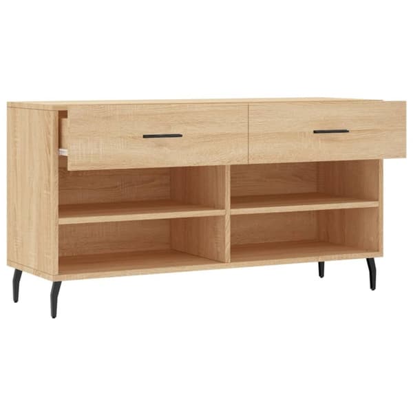 vidaXL Skoskap sonoma eik 102x35x55 cm konstruert tre