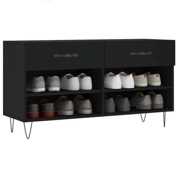 vidaXL Skobenk svart 102x35x55 cm konstruert tre