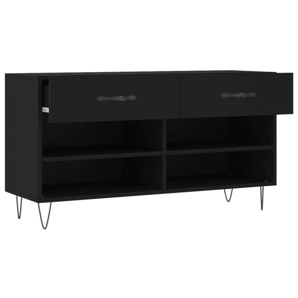 vidaXL Skobenk svart 102x35x55 cm konstruert tre