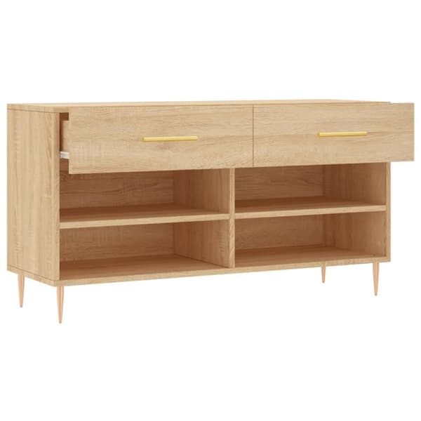 vidaXL Skobänk sonoma-ek 102x35x55 cm konstruerat trä