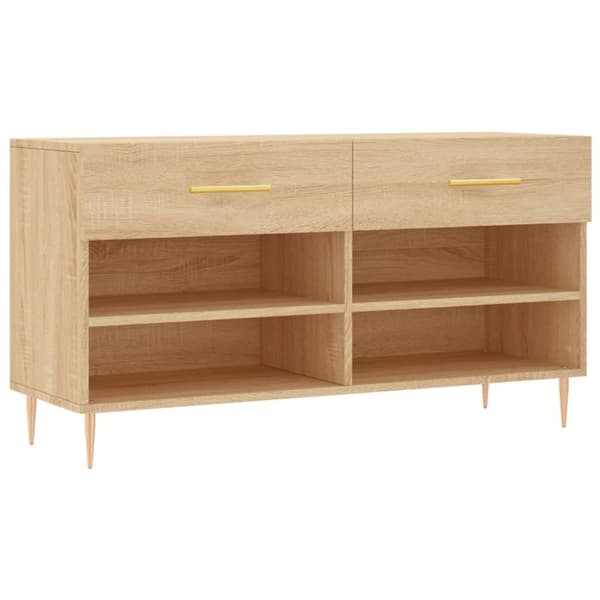 vidaXL Skobänk sonoma-ek 102x35x55 cm konstruerat trä