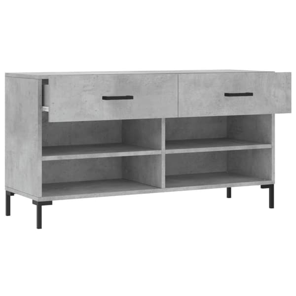 vidaXL Kenkäpenkki betoninharmaa 102x35x55 cm tekninen puu