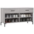 Miniatyrbilde 3 av 11: vidaXL Skoskap grå sonoma 102x35x55 cm konstruert tre