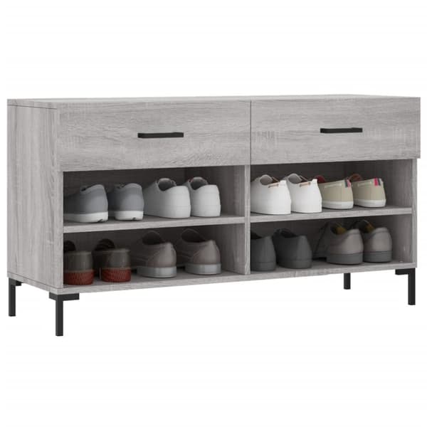 vidaXL Skoskap grå sonoma 102x35x55 cm konstruert tre