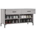 Miniatyrbilde 4 av 11: vidaXL Skoskap grå sonoma 102x35x55 cm konstruert tre