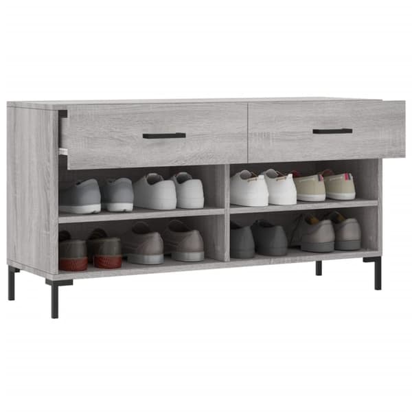 vidaXL Skoskap grå sonoma 102x35x55 cm konstruert tre
