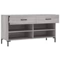 Miniatyrbilde 5 av 11: vidaXL Skoskap grå sonoma 102x35x55 cm konstruert tre