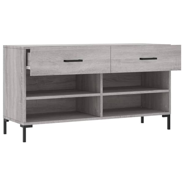 vidaXL Skoskap grå sonoma 102x35x55 cm konstruert tre