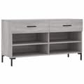 Miniatyrbilde 2 av 11: vidaXL Skoskap grå sonoma 102x35x55 cm konstruert tre