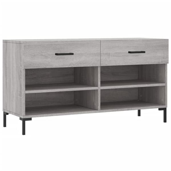 vidaXL Skoskap grå sonoma 102x35x55 cm konstruert tre