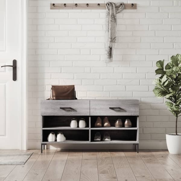 vidaXL Kenkäpenkki harmaa Sonoma 102x35x55 cm tekninen puu